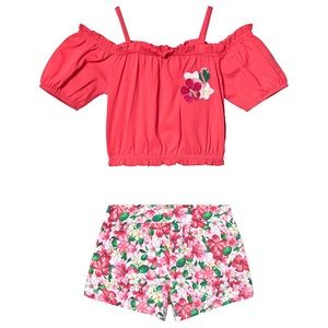 SALE‼️Mayoral Shirt w/ Flamingo & Floral Shorts